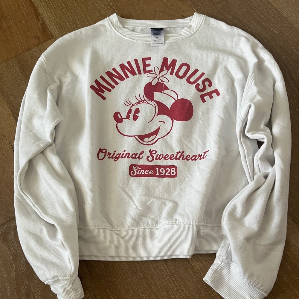 Disney Minnie Mouse White and Red Sweater